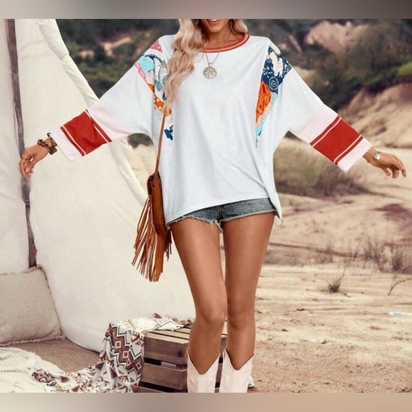 Women's Casual Boho Colorblock Patchwork Contrast Color - Picture 1 of 8